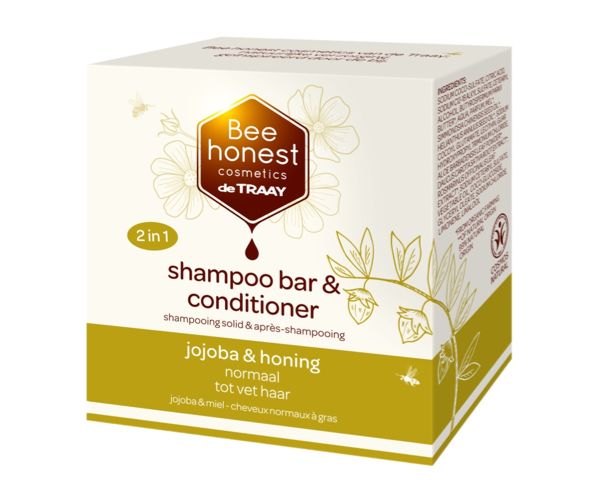Bee Honest Shampooing solid & après-shampooing jojoba & miel 2en1 80g